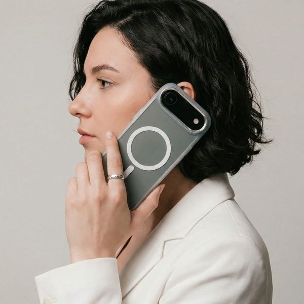 Чохол ArmorStandart Unit MagCase для Apple iPhone 17 Air Matte Clear Silver + Orange Button Set (ARM90583) ARM90583 фото