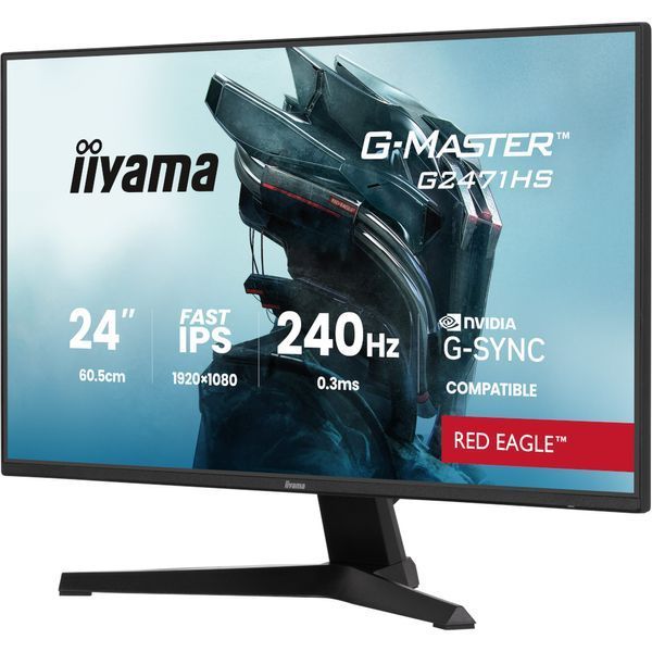 Монітор IIYAMA 23.8" 16:9 ігровий IPS РК , 1920х1080, 0.3 мс (MPRT), 240 Гц, 350 кд/м2, AdaptiveSync/G-Sync, G2471HS-B1 (G2471HS-B1) G2471HS-B1 фото