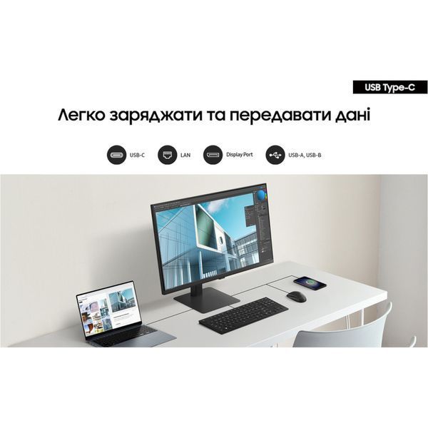 Монітор SAMSUNG IPS 4K 27",3840*2160,60 Гц,USB-C LS27H804UAIXUA (LS27H804UAIXUA) LS27H804UAIXUA фото