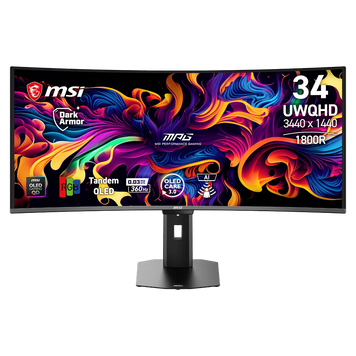 Монітор MSI QD-OLED 34" UWQHD (3440 x 1440) Curved 180 0R 0.03ms 360Hz 178/178 2HDMI/DP/TypeC98W MPG 341CQR QD-OLED X36 (MPG 341CQR QD-OLED X36) MPG 341CQR QD-OLED X36 фото