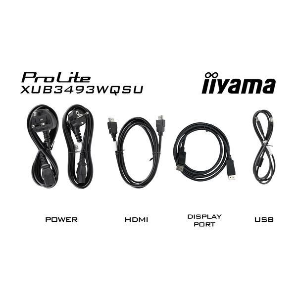 Монітор IIYAMA 34" 21:9 IPS РК , 3440х1440, 120 Гц, 1 мс, AdaptiveSync, HDR, 2xHDMI 2.0/1xDP 1.2/2xUSB 3.2/2 XUB3493WQSU-B6 (XUB3493WQSU-B6) XUB3493WQSU-B6 фото