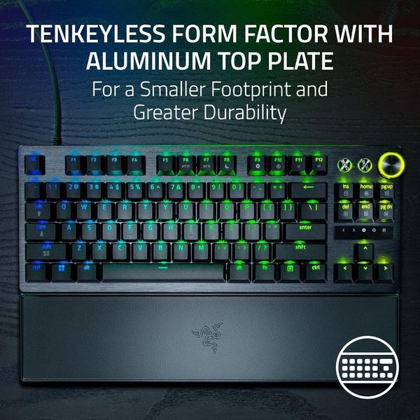 Клавіатура механічна Razer Huntsman V3 Pro TKL 8KHz, 84key, Analog Optical Switch Gen-2, USB-A, EN, RGB, чорний RZ03-05520100-R3M1 фото