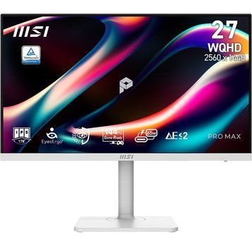 Монітор MSI IPS 27" WQHD (2560 x 1440) 1ms 144Hz 178/1 78 /DP/ 2HDMI /Type C65w/колонки 2*3W PRO MAX 271QPHW E14 (PRO MAX 271QPHW E14) PRO MAX 271QPHW E14 фото