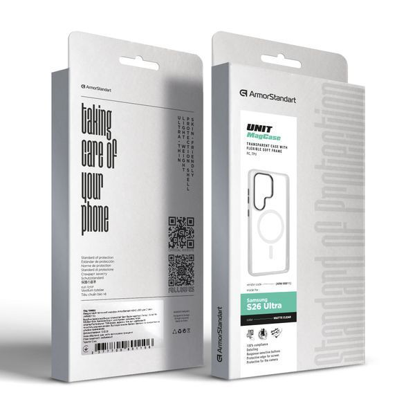 Чохол ArmorStandart Unit MagCase для Samsung S26 Ultra 5G Matte Clear Silver (ARM88811) ARM88811 фото