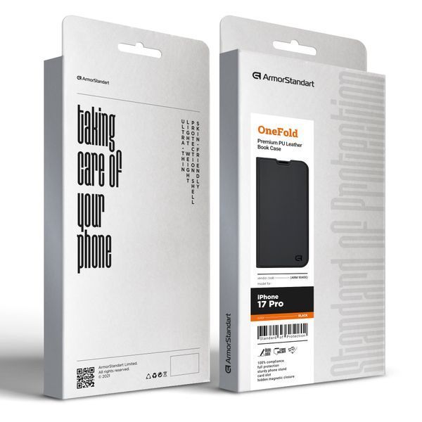 Чохол-книжка ArmorStandart OneFold Case для Apple iPhone 17 Pro Black (ARM90400) ARM90400 фото