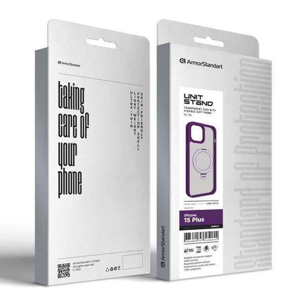 Чохол ArmorStandart Unit Stand для Apple iPhone 15 Plus Purple (ARM70573) ARM70573 фото
