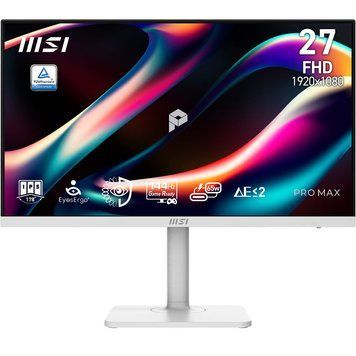 Монітор MSI IPS 27" FHD (1920 x 1080) 1ms 144Hz 178/17 8 /DP/ HDMI /Type C65w/колонки 2*3W PRO MAX 271PHW E14 (PRO MAX 271PHW E14) PRO MAX 271PHW E14 фото