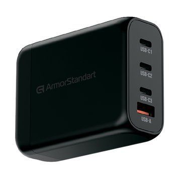 Мережевий зарядний пристрій ArmorStandart Resolute Power ARP-131 100W GaN Black (ARM70024) ARM70024 фото