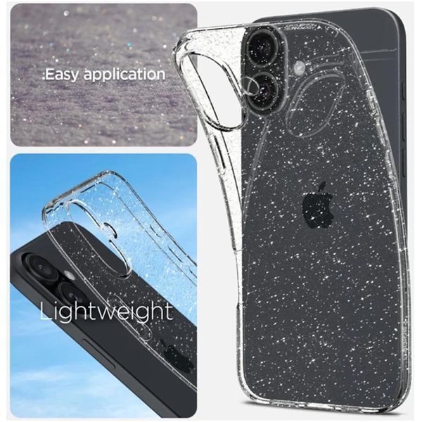 Чохол Spigen Liquid Crystal Glitter для iPhone 16 Crystal Quartz (ACS08192) ACS08192 фото