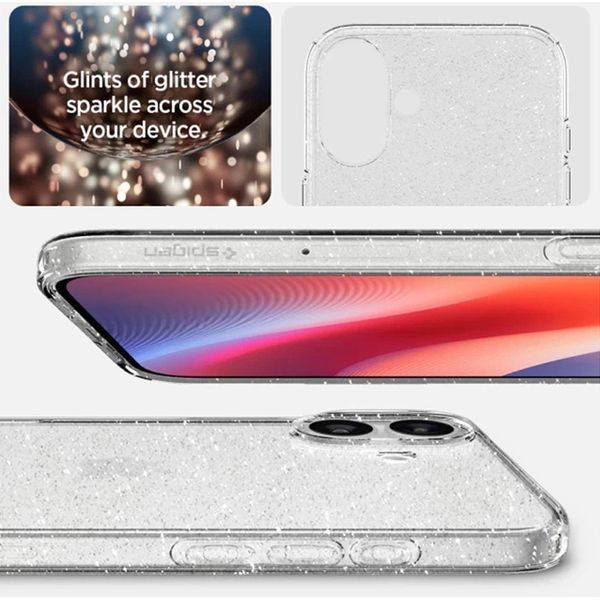 Чохол Spigen Liquid Crystal Glitter для iPhone 16 Crystal Quartz (ACS08192) ACS08192 фото