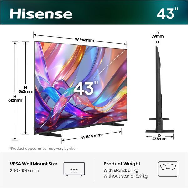 LED-телевізор Hisense 43E7S (7263470) 20018322 фото