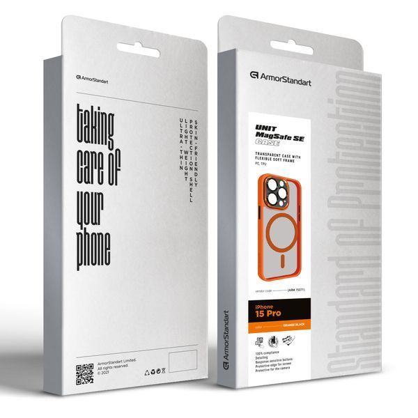 Чохол ArmorStandart Unit MagSafe SE для Apple iPhone 15 Pro Orange Black (ARM75371) ARM75371 фото