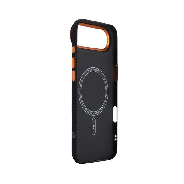 Чохол ArmorStandart LikeCarbon2 SE MagCase для Apple iPhone 17 Air Kevlar Black Orange (ARM89166) ARM89166 фото