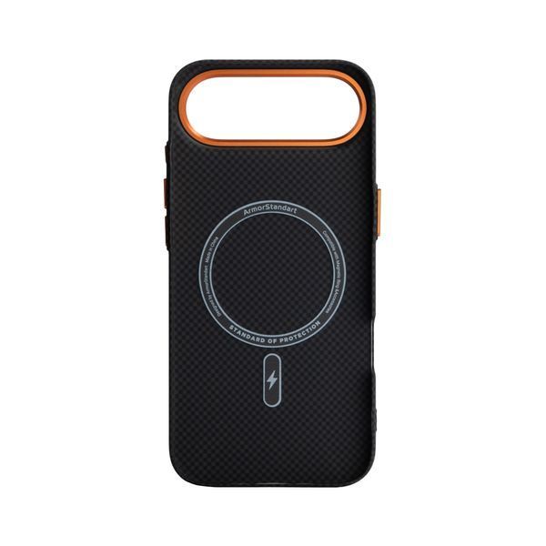 Чохол ArmorStandart LikeCarbon2 SE MagCase для Apple iPhone 17 Air Kevlar Black Orange (ARM89166) ARM89166 фото