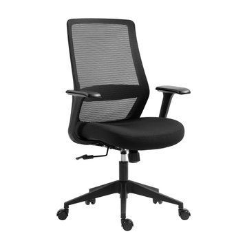 Крісло 2E OFFICE OC140, тканина, фіксовані підлокітники, чорний 2E-OC140-BLACK фото