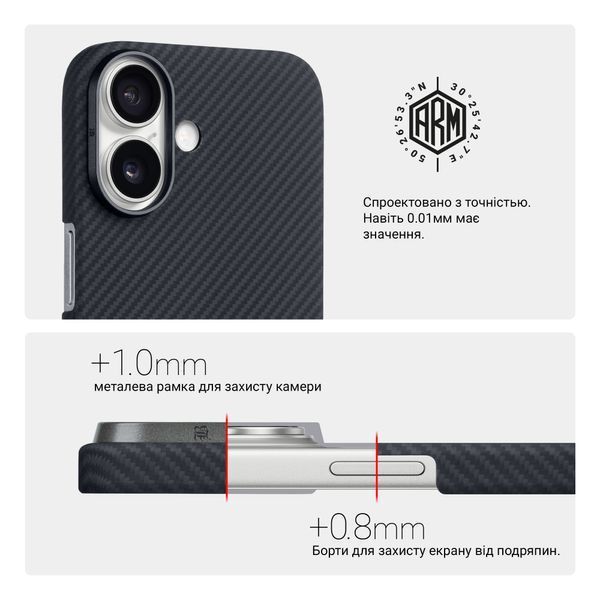Чохол ArmorStandart BlackIcon Aramid Twill MagCase для Apple iPhone 17 Black (ARM90148) ARM90148 фото