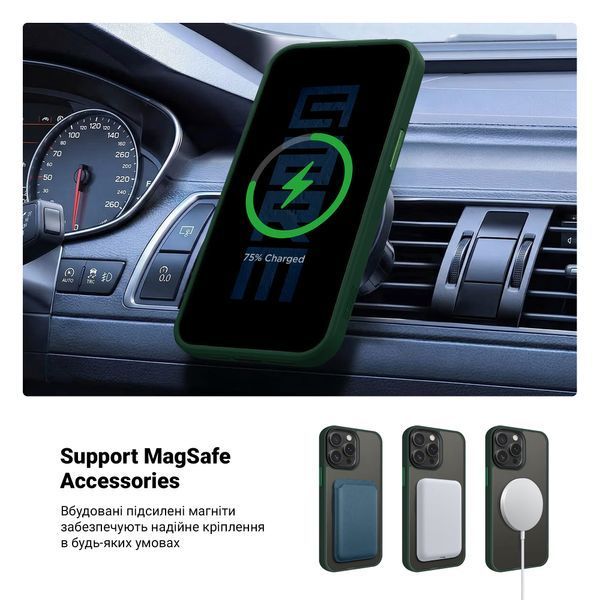 Чохол ArmorStandart Uniq Magsafe для Apple iPhone 15 Pro Max Dark Green (ARM75321) ARM75321 фото
