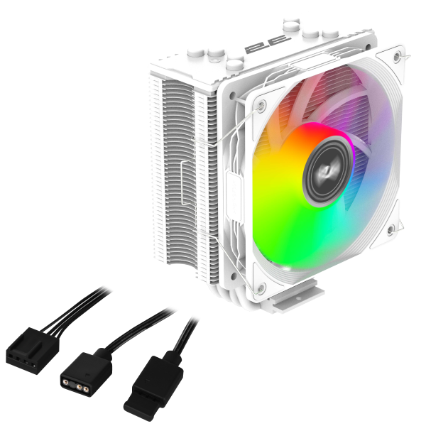 Процесорний кулер 2E GAMING Air Cool ACN120W-ARGB, LGA1851, 1700, 1200, 115x, 1366, AM5, AM4, AM3, AM3+, AM2 ,AM2+, FM2, FM1 4pin PWM, 3pin +5VARGB, TDP 180W 2E-ACN120W-ARGB фото