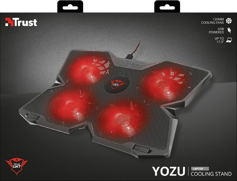 Підставка для ноутбука Trust GXT 278 Yozu, до 17.3", RED LED, чорний 20817_TRUST фото