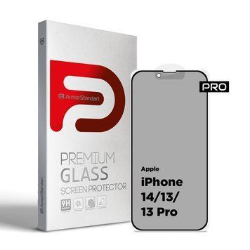 Захисне скло ArmorStandart Pro Anti-spy Matte для Apple iPhone 17e/16e/14/13/13 Pro Black (ARM68603) ARM68603 фото